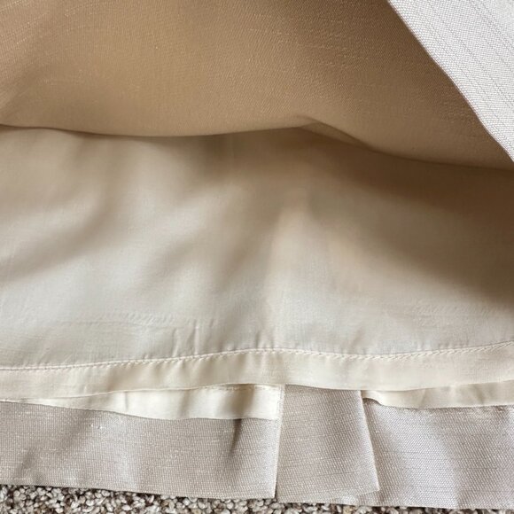 Petite Cocktail Dress Beaded Bodice Sleeveless Size 4 Petite Ivory Lace - Picture 13 of 15